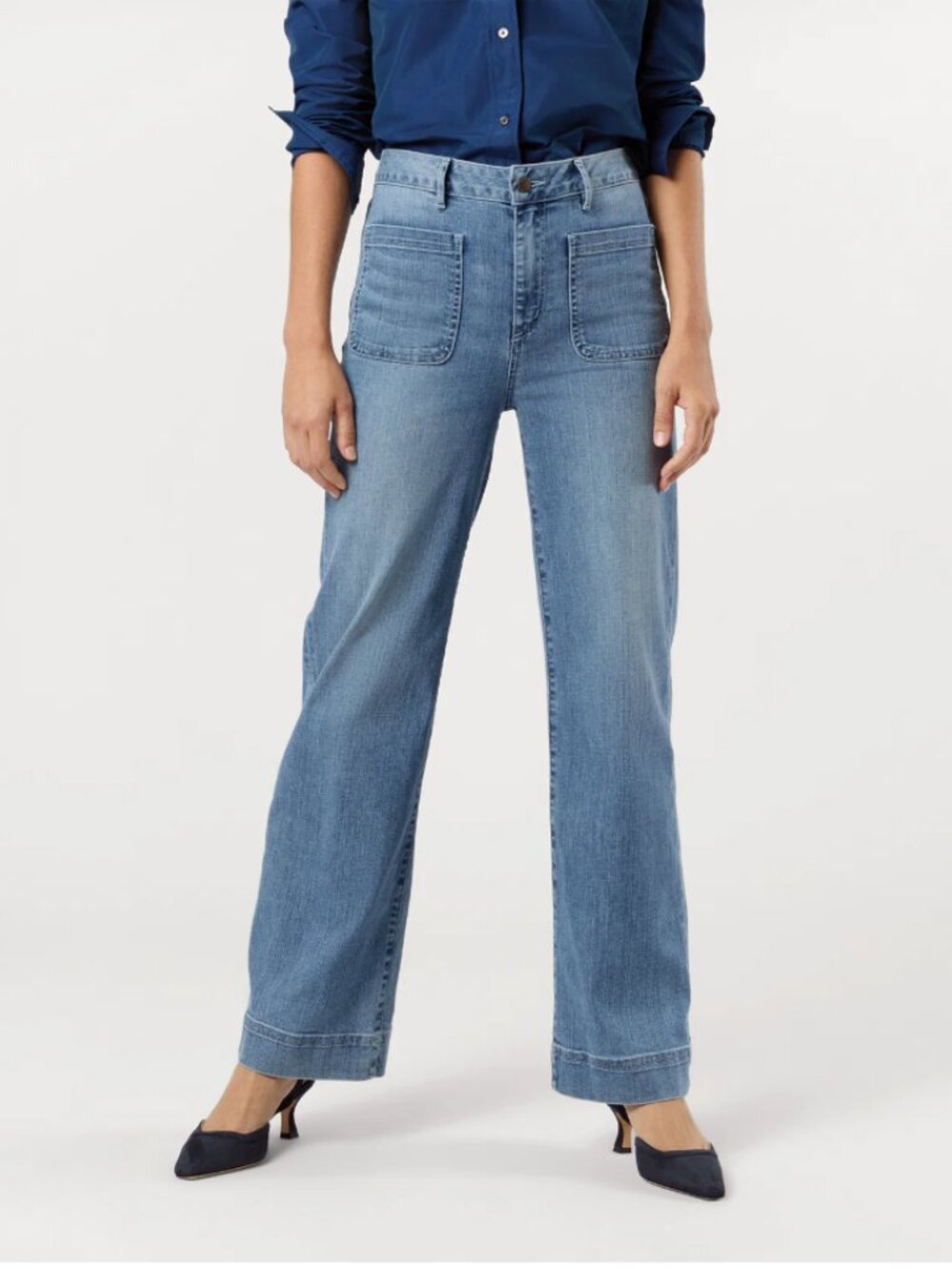 Ann Mashburn Coco Patch Pocket Jean 7-Year Indigo Stretch Denim